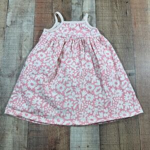 Rabbit + Bear Girls Pink Daisy Floral Organic Cotton Pocket Dress 4T Kids Summer